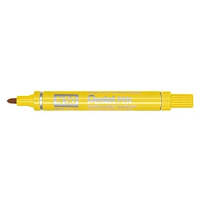Image of Pentel N50 Permanent Marker Bullet Tip with Aluminium Barrel Waterproof Ink Yellow