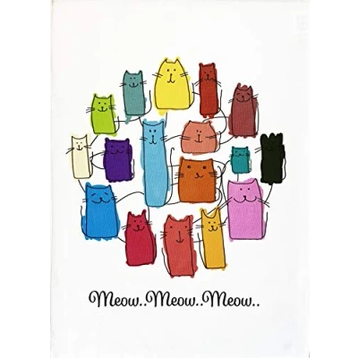 Image of Half a Donkey The Meow Cat Collection Large Cotton Tea Towel