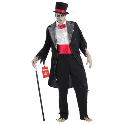 Image of Fun Shack Zombie Groom Costume, Dead Costume Men, Corpse Halloween X Large