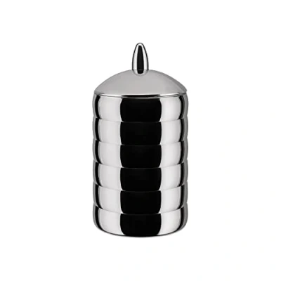 Image of Alessi Kalistò 2 CB02 Kitchen box in 18/10 Stainless Steel with Knob Aluminium, 114 cl, Silver