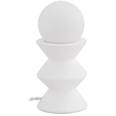 Image of Lindby table lamp Nielson, white, height lampshade 9 cm, plaster