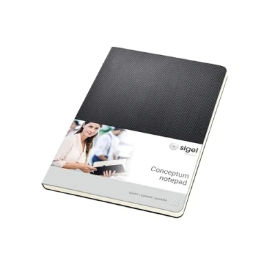 Image of SIGEL CO802 Notepad, approx. A5, squaRed, hardcover, Black Conceptum