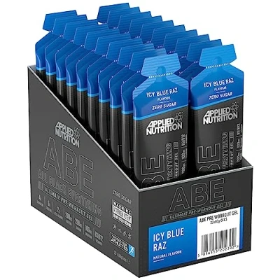 Image of Applied Nutrition ABE Pre Workout Gel All Black Everything Gel, Energy &amp; Physical Performance with Citrulline, Creatine, Beta Alanine (20 x 60ml Gels) (ICY Blue Raz)