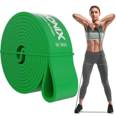 Image of Bionix Resistance Bands Men Exercise Band Women, Thick Heavy Duty Long Band, Stretch for Fitness Workout, Elastic Gym Calisthenics Training, Pull Up Green
