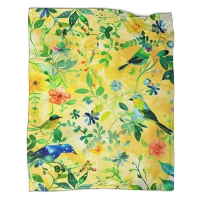 Image of QIACVYDKZ Botanical Floral Printed Fleece Throw Blanket 3D Leaves Flowers Design Bed Soft, Plush, Fluffy, Warm, Cozy Super Soft Warm Plush 40x50inch(100x130cm)