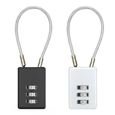 Image of YPYMOD 2 PCS Combination Padlocks, 3 Digit Padlocks with Code Metal Locker Padlock for Gym Small Weatherproof Outdoor Cabinets, Suitcases(Silver, Black)