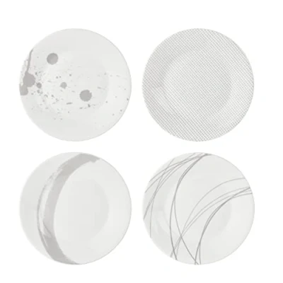 Image of Royal Doulton Pacific Stone Set of 4 Cereal Bowls, 6in, Multi Colour, White/Stone