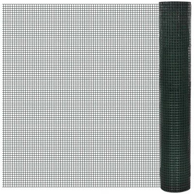 Image of vidaXL Chicken Wire Fence Galvanised Steel 1x25 m Green