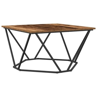 Image of vidaXL Coffee Table Old Wood 80x80x45 cm Engineered
