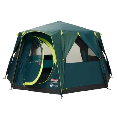 Image of Coleman Tent Octagon Blackout, 6 to 8 Man Festival Dome Tent, Waterproof Family Camping with Sewn in Groundsheet
