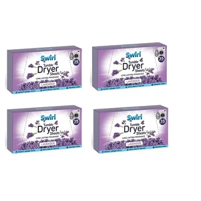 Image of 4X Swirl Lavender Tumble Dryer Sheets 40 per Pack