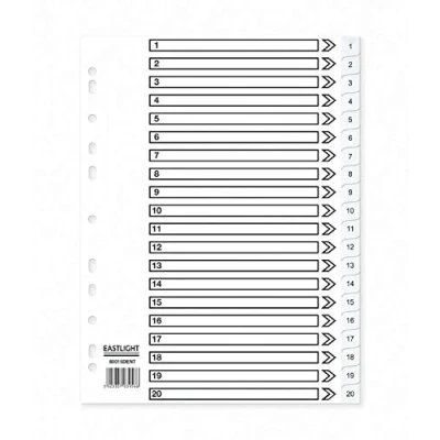 Image of ValueX Index 1 20 A4 120 Micron Polypropylene White