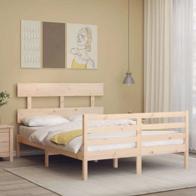 Image of Bed Frame without Mattress 140x190 cm Solid Wood vidaXL