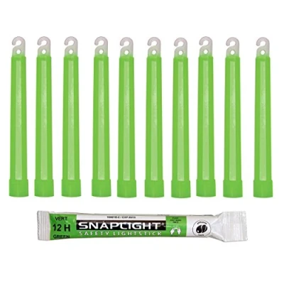 Image of Cyalume SnapLight Green Glow Sticks 6 Inch Industrial Grade, Ultra Bright Light with 12 Hour Duration (Pack of 10)