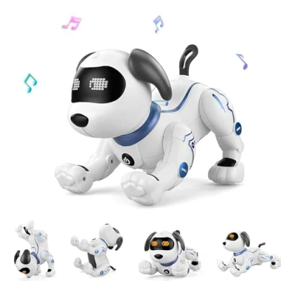 Image of Goolsky Remote Control Robot Dog Toy, RC Stunt With Voice Command Programmable Touch sense Music Song, Electronic Pets Toys Toy for Boys &amp; Girls 4 10