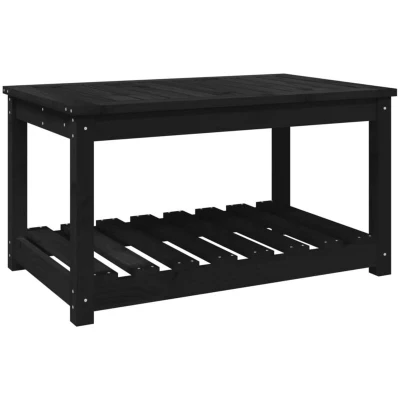 Image of vidaXL Garden Table Black 82.5x50.5x45 cm Solid Wood Pine