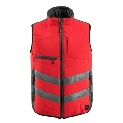 Image of Mascot 15565 249 22218 Grimsby Safe Supreme Padded Water Repellent Class 1 Winter Gilet, Size 2XL, Hi Vis Red/Dark Anthracite
