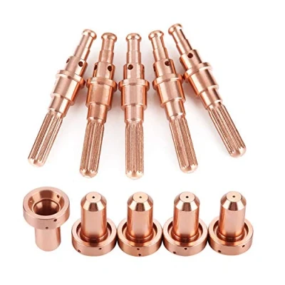 Image of TOPINCN 5Pcs 9 8215 Electrode + 5 Pcs 8210 Nozzle Tips Kit for Thermal Dynamics Sl60/100 Plasma Cutting Torch