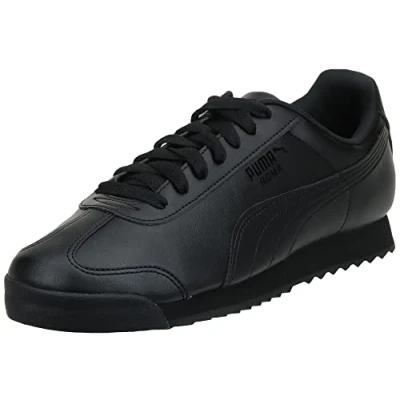Image of PUMA Men&#039;s Roma Sneaker, Basic Black Black, 9.5 UK