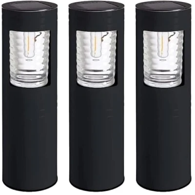 Image of Garden Mile Large Super Bright Solar Lights Outdoor LED Lighting 365 8hr Stake Pathway Waterproof for Driveway, Pathway, Patio, (3)