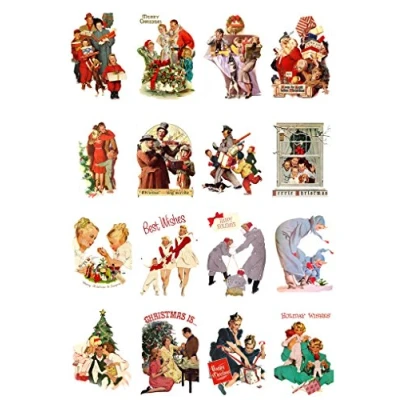 Image of Decoupage Paper Pack (20 Sheets 10x15cm) Vintage Christmas Family Gifts FLONZ Ephemera