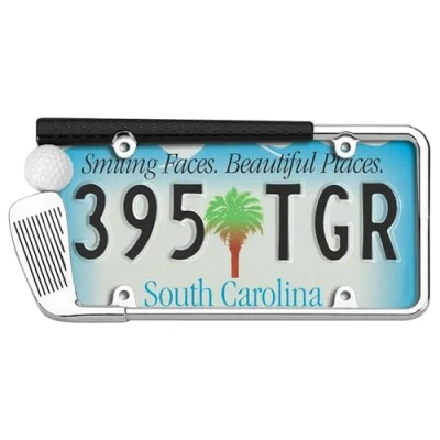 Image of Cruiser Accessories 19509 Golf Club License Plate Frame, Chrome/Painted, Standard