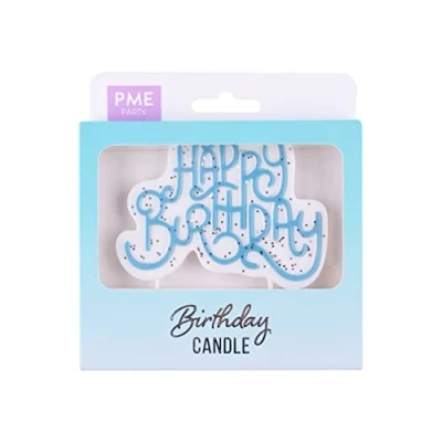 Image of PME Happy Birthday Candle Blue Sparkly
