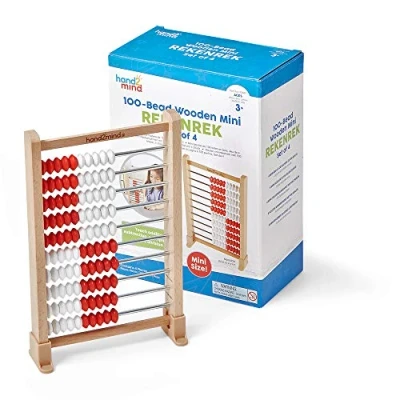 Image of Learning Resources Mini 100 Bead Rekenrek Set of 25, Abacus, Abacus For Kids Maths, Wooden Counting Maths Manipulatives, Counters Kids&#039; Learn and Numbers, Classroom Supplies