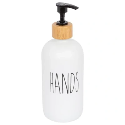 Image of Glass Hand Soap Dispenser 500ml White By Harbour Housewares