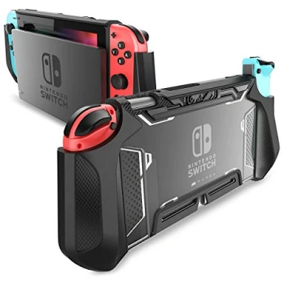 Image of mumba Case for Nintendo Switch Robust Protective Hybrid TPU Handle Cover [Blade Series] Compatible with Console and Joy Con Controller (Black)