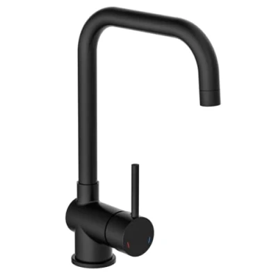 Image of EISL Futura NI182GABL Sink Mixer Tap with High Spout, 360 Swivelling Kitchen Tap, Energy Saving Single Lever Black
