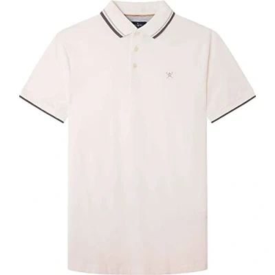 Image of Hackett London Men&#039;s Double Tipped Polo Shirt, Off White, M