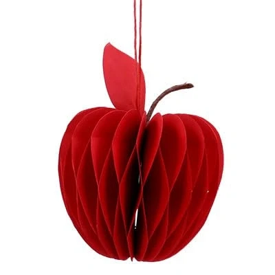 Image of Gisela Graham Paper Honeycomb Red Apple Decoration