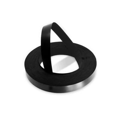 Image of WoodPress® 30mm Matt Black Melamine Pre Glued Veneer Edging Tape 50m Trade Roll Iron On Wood Application