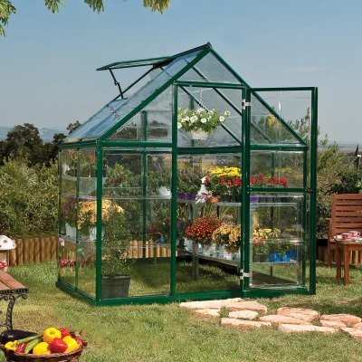 Image of 6&#039;x4&#039; Palram Canopia Harmony Small Green Polycarbonate Greenhouse (1.8x1.2m)