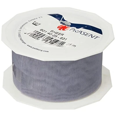Image of C.E. Pattberg Sheer Organza Ribbon Sterling Silver, 27 Yards Gift Wrap Ribbon, 1.6 inches Width, Accessories for Decoration &amp; Handicrafts, Presents, Every Occasion