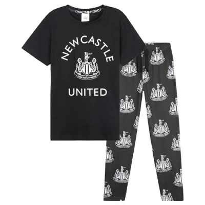 Image of NEWCASTLE UNITED F.C. Pyjamas Set for Men Teens Nightwear PJs Football Fans Gifts and (Black, 3XL)