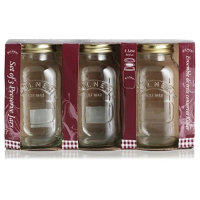 Image of Ravenhead 1 Litre Kilner Preserve Jar, Sleeve of 3
