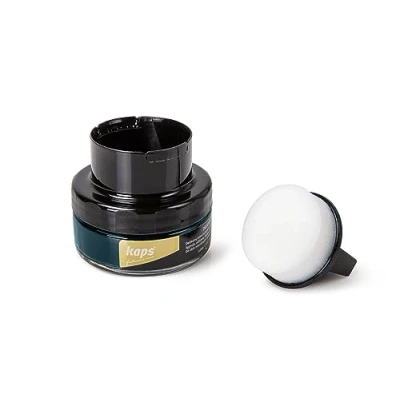 Image of Kaps Shoe Cream with Sponge Applicator, Intensive Leather Care and Nourishing, Delicate, 70 colours (158 air blue)