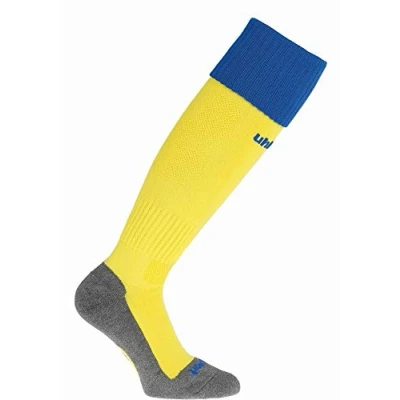 Image of Uhlsport Club Socks Men&#039;s Lime Yellow/Azure Blue, 45 47