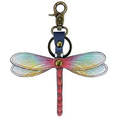 Image of Anuschka Genuine Leather Hand Painted Key Chain/Key Fob Wondrous Wings