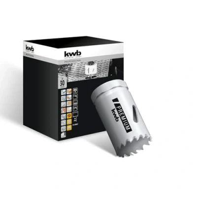 Image of kwb HSS bi metal hole saw Ø 30 mm, 8% cobalt alloy with progressive vario toothing and high precision for versatile use