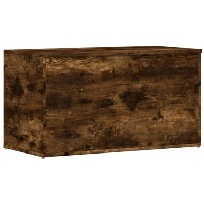 Image of vidaXL Storage Chest Smoked Oak 84x42x46 cm Engineered Wood