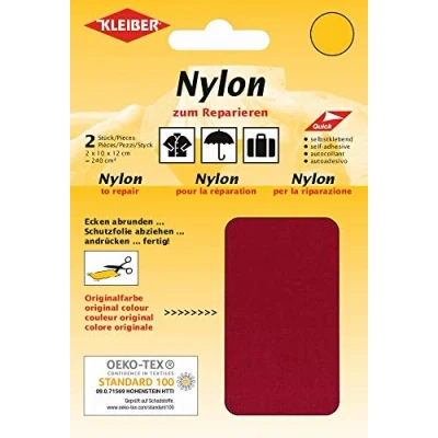 Image of Kleiber Self Adhesive Waterproof Nylon Repair Patches, Dark Red, 10cmx12cm