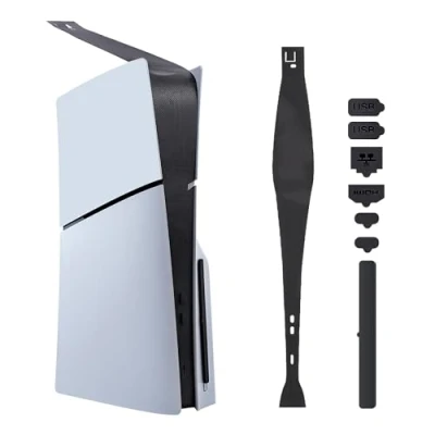 Image of Mcbazel PS5 Slim Dust Cover with Side Filter, 8 In 1 Protector and Plugs for PlayStation 5 Disc &amp; Digital Edition Console