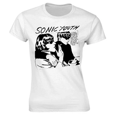 Image of Plastic Head Sonic Youth &#039;Goo Album Cover&#039; (White) Womens Fitted T Shirt (Large)
