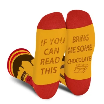Image of Funny Socks for Men Dad Women Teenage Boys If You Can Read This Bring Me Chocolate Lovers Novelty Fun Crew Crazy Funky Cute Cotton Food Fathers Day Valentines Gifts Christmas Stocking Fillers