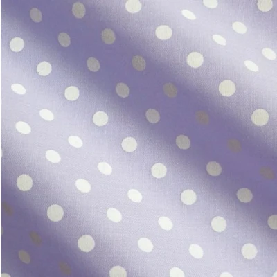 Image of Pastel Lilac Polycotton Fabric with Printed 5mm White Spot (Per Metre)