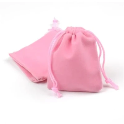 Image of GELIMY 10PCS Soft Coloful Velvet Pouches Bag Jewellery Packing Drawstring Wedding Party Gift 5 Sizes (15X20CM, PINK)