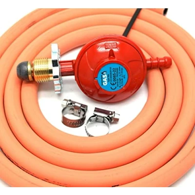 Image of Hg Handwheel Propane Gas Regulator &amp; 2M Hose + 2 Clips Fits Calor Gas/Flogas